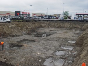 Finishing touches to the foundation being dug