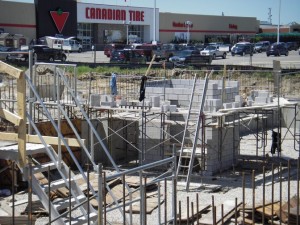 Elevator shaft cinder block