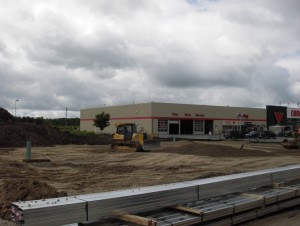 Leveling soil for parking lot